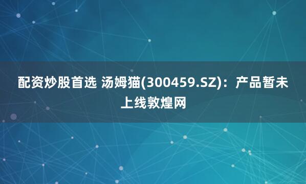配资炒股首选 汤姆猫(300459.SZ)：产品暂未上线敦煌网
